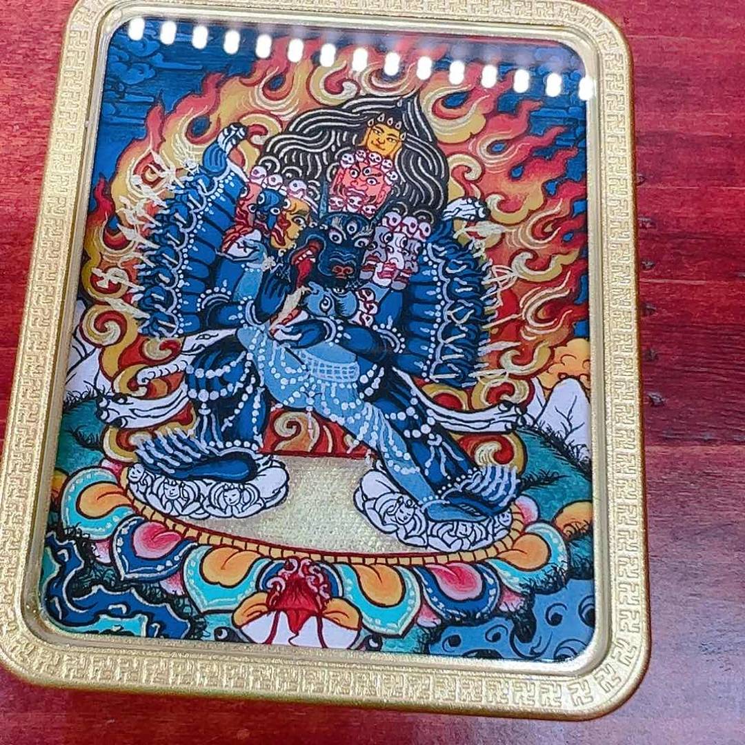 吊坠热贡手绘大威德金刚