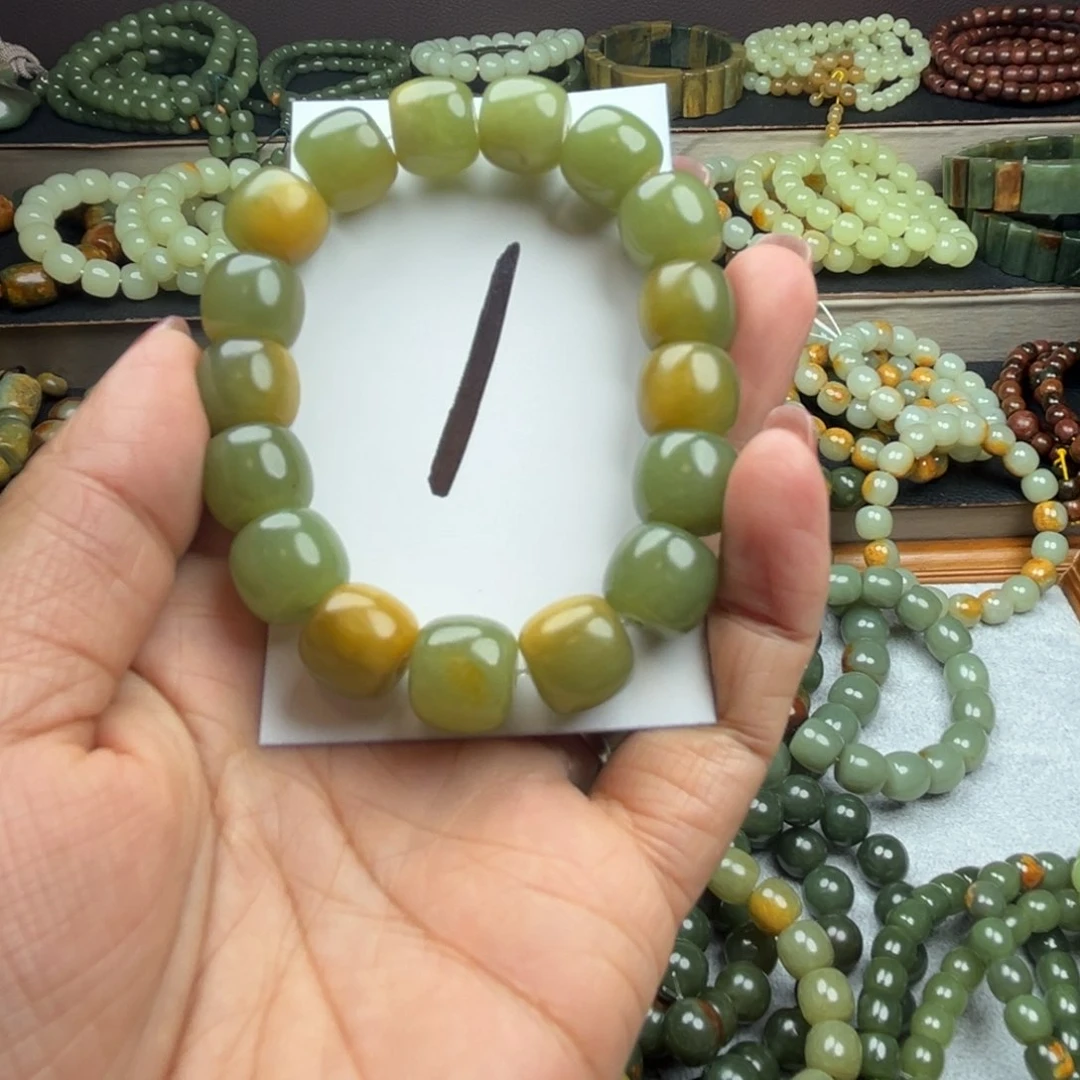 手链未镶嵌透闪石质玉简**单