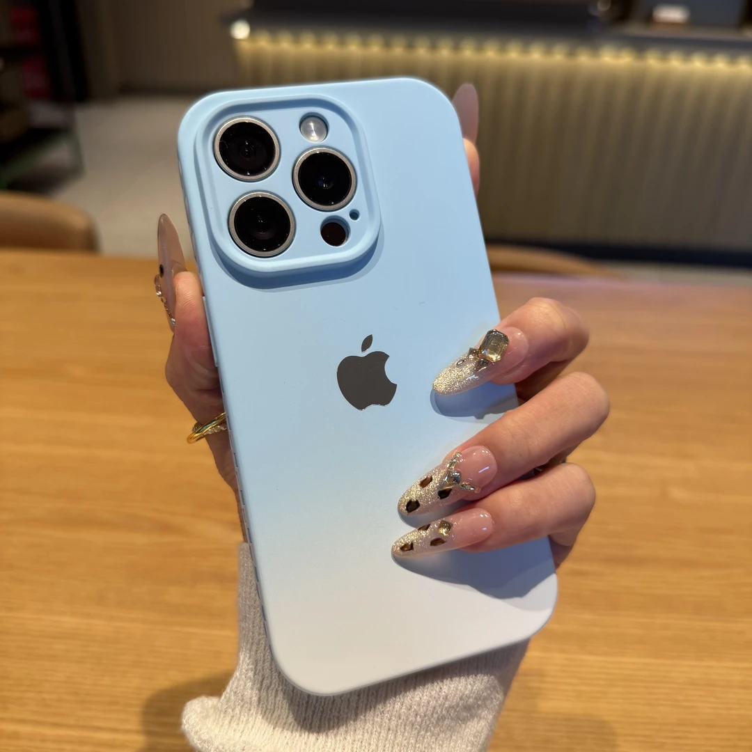 肤感硅胶渐变色适用苹果16promax手机壳iPhone15时尚14防摔13爆款