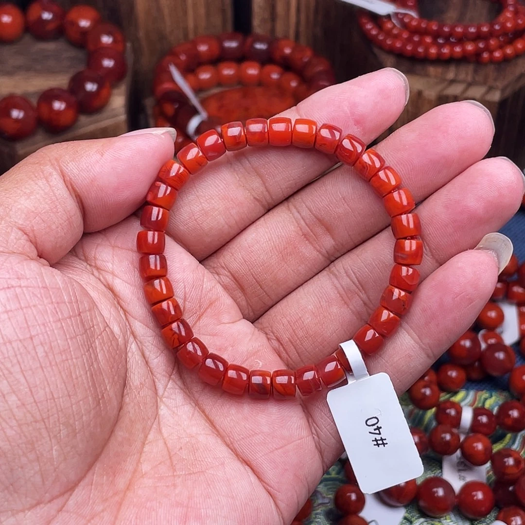 南红玛瑙未镶嵌手链南红瓦西卡6直切