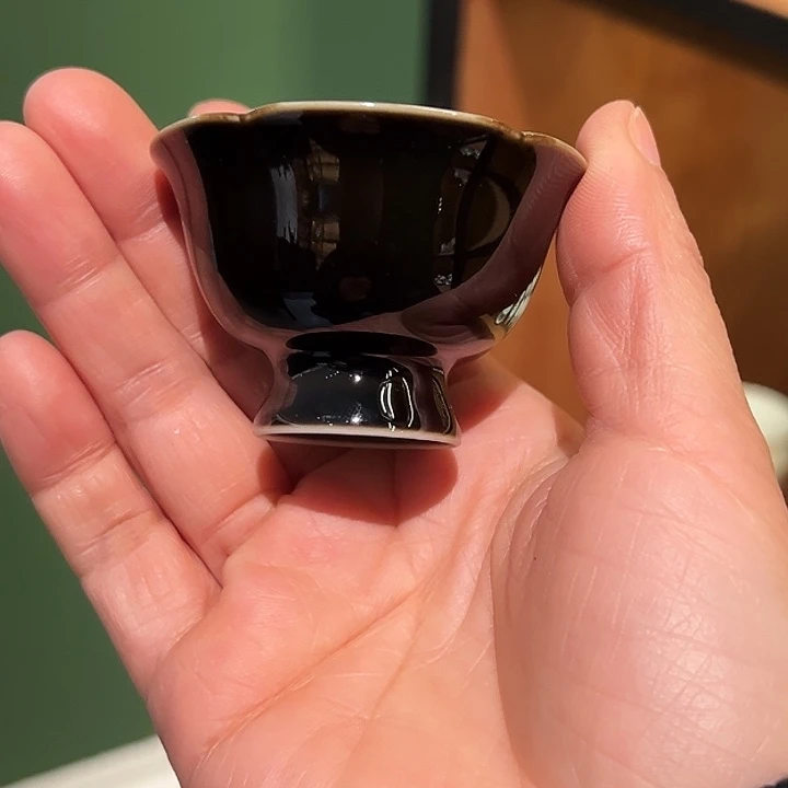 手工胎高温乌金釉杯