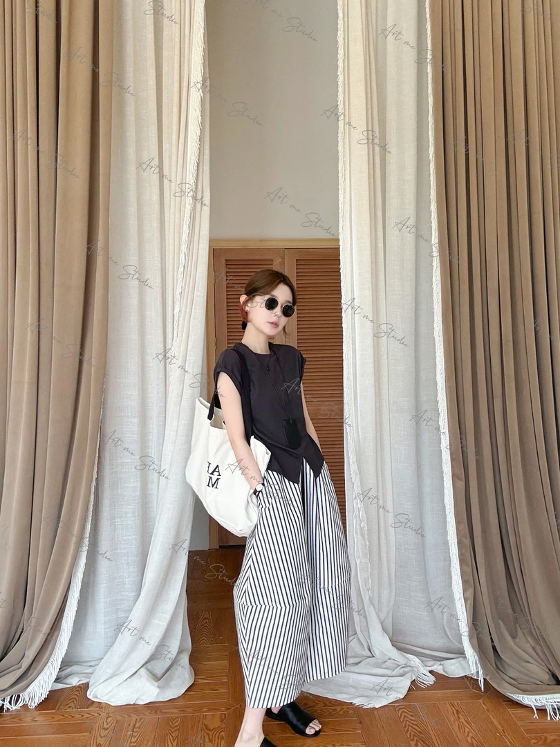 【100全棉】高级感超强包容遮跨遮肉显瘦撞色条纹半裙w1438q1