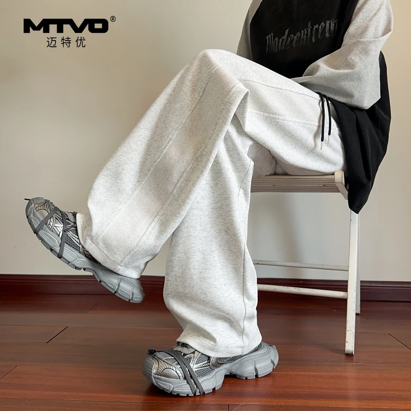 休闲直筒裤2025年秋季新款男生美式潮牌高街拼接宽松百搭休闲长裤