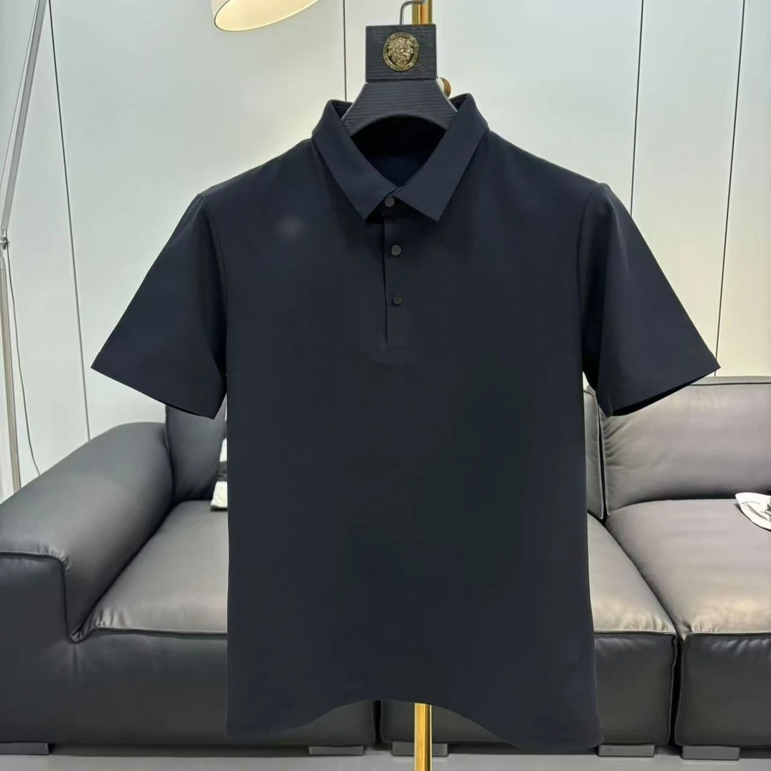 纯色翻领潮流简约打底衫休闲男款T恤短袖轻奢夏季修身男士速干