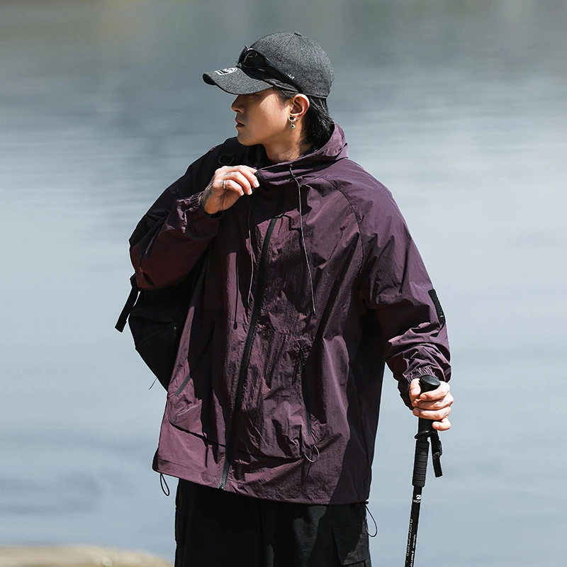 山系新款连帽连帽夏季工装夹克秋款户外防晒衣服休闲潮牌男女同款
