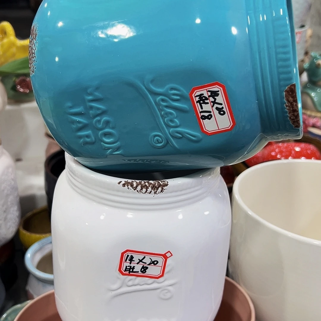 外贸尾货陶瓷花盆凑单10米包邮