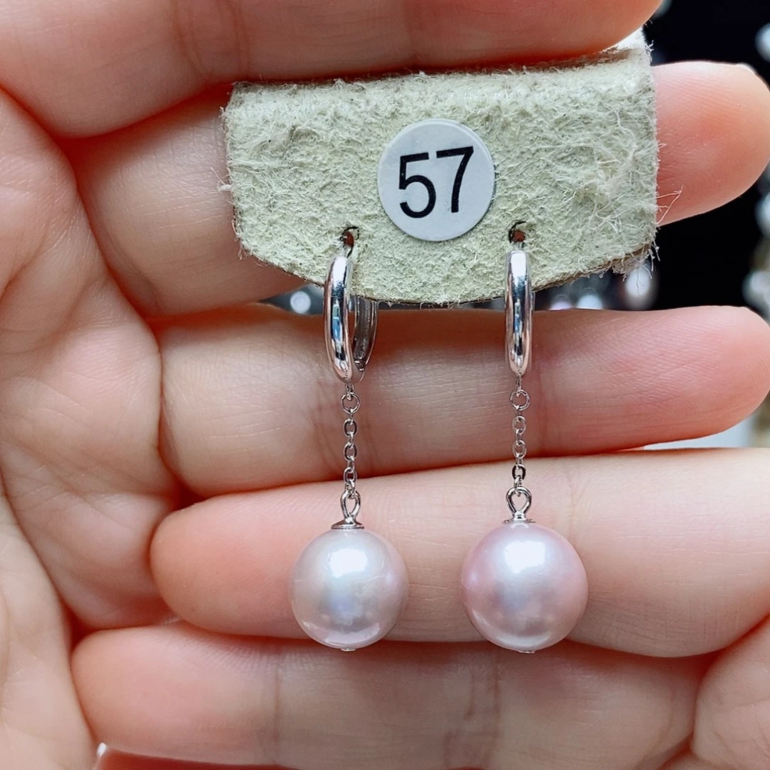 淡水珍珠耳饰银S925镶嵌