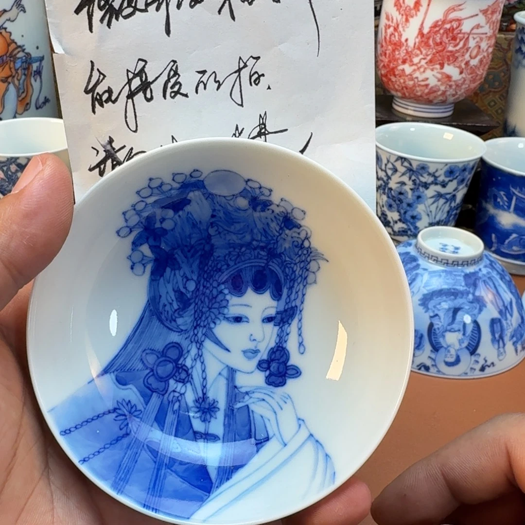杯子陶景德镇全手工手绘陶瓷