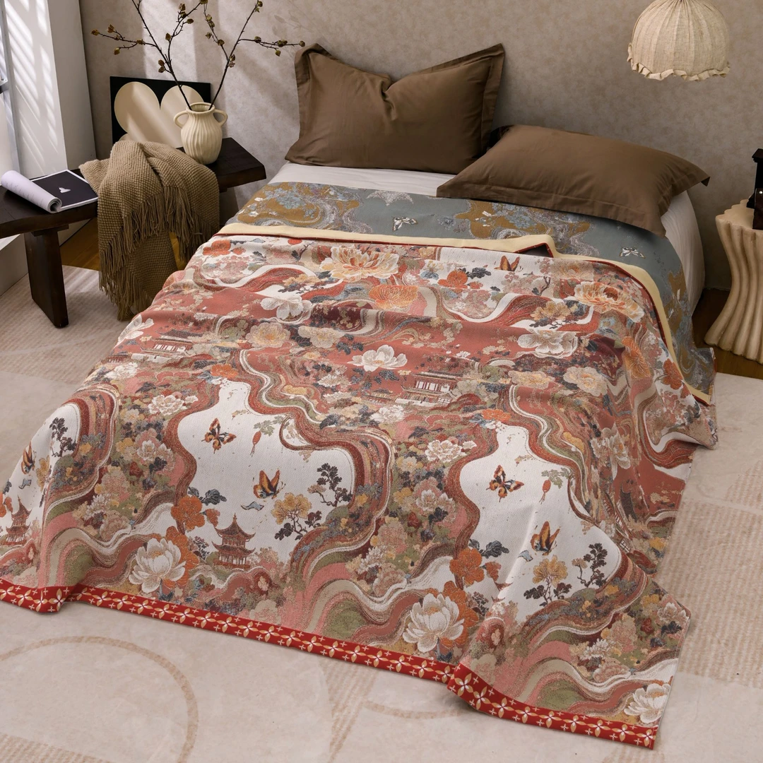 【浮雕花殿】230*250高奢国风传承羊绒蛋白艺术毯