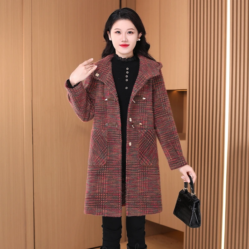 优雅新款气质时尚减龄休闲收腰显瘦毛呢外套23035-LS