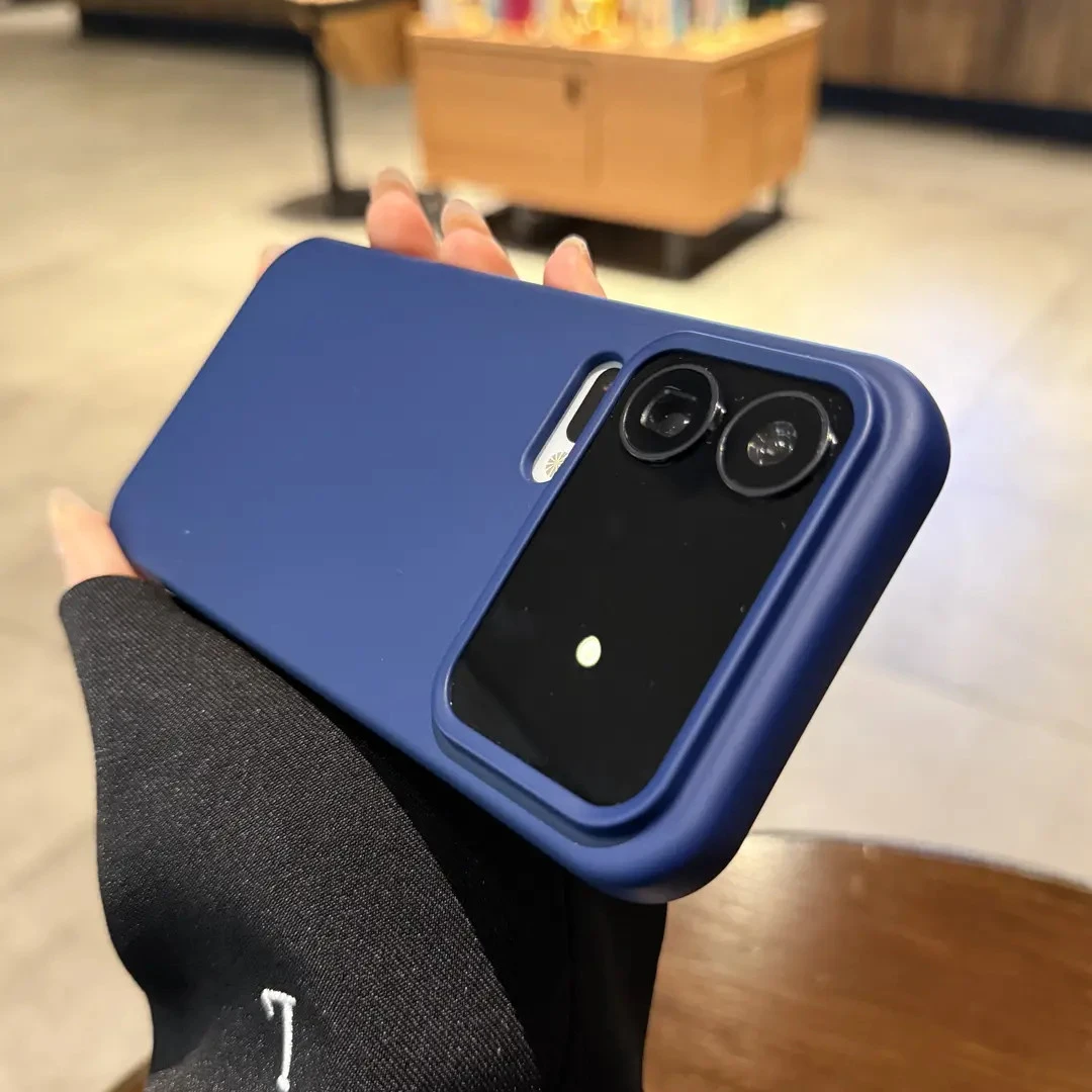 藏蓝色适用小米17promax手机壳肤感液态软硅胶简约纯色情侣全包套