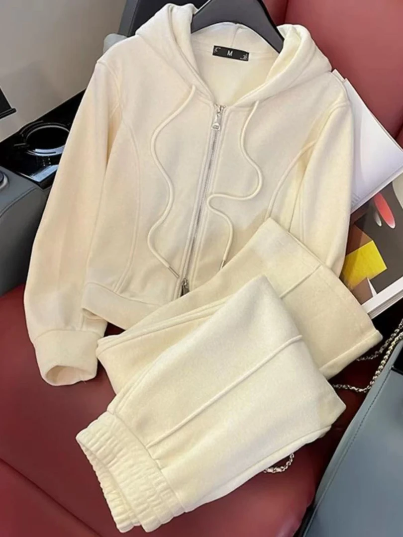 高个子加长定制三色春秋款运动穿搭一整套装减龄慵懒风休闲两件套