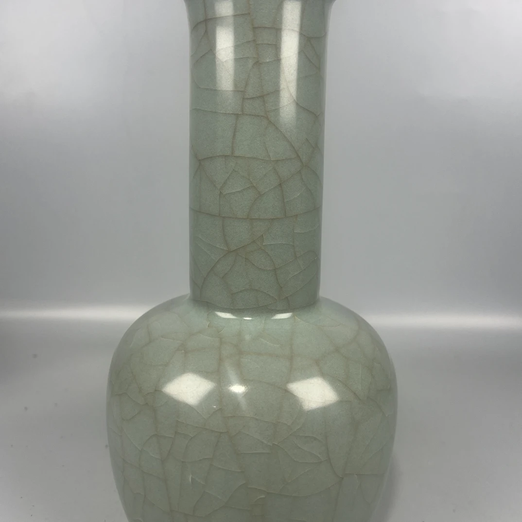 手工制作青瓷天青釉耀州窑陶瓷摆件冰裂纹工艺品
