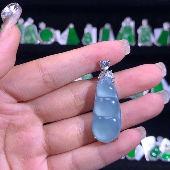 【闪购商品】颈饰银S925镶嵌翡翠天然翡翠