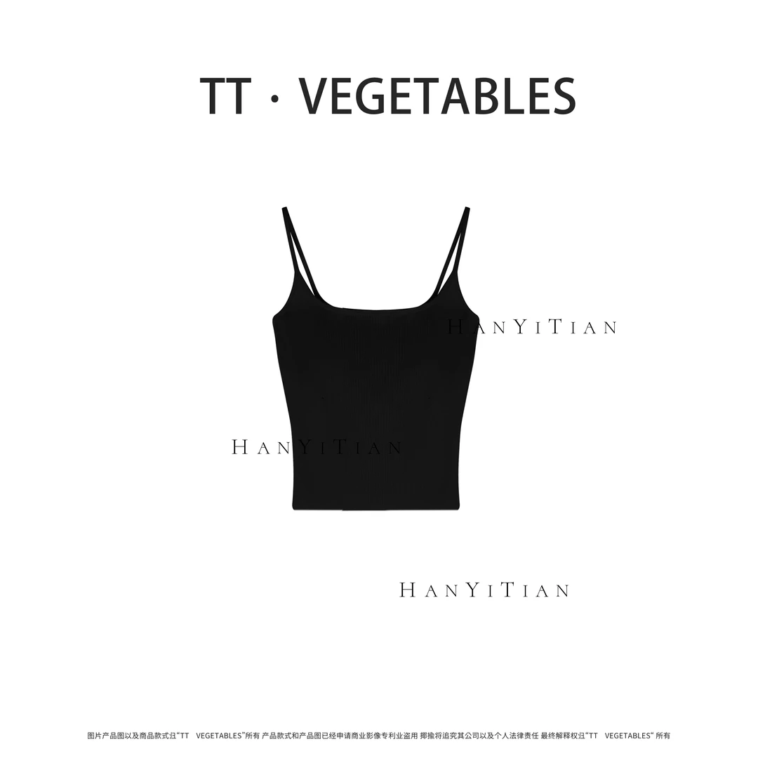 TT・VEGETABLES 美背  修身显瘦内搭无痕肩带带胸垫舒适吊带511143