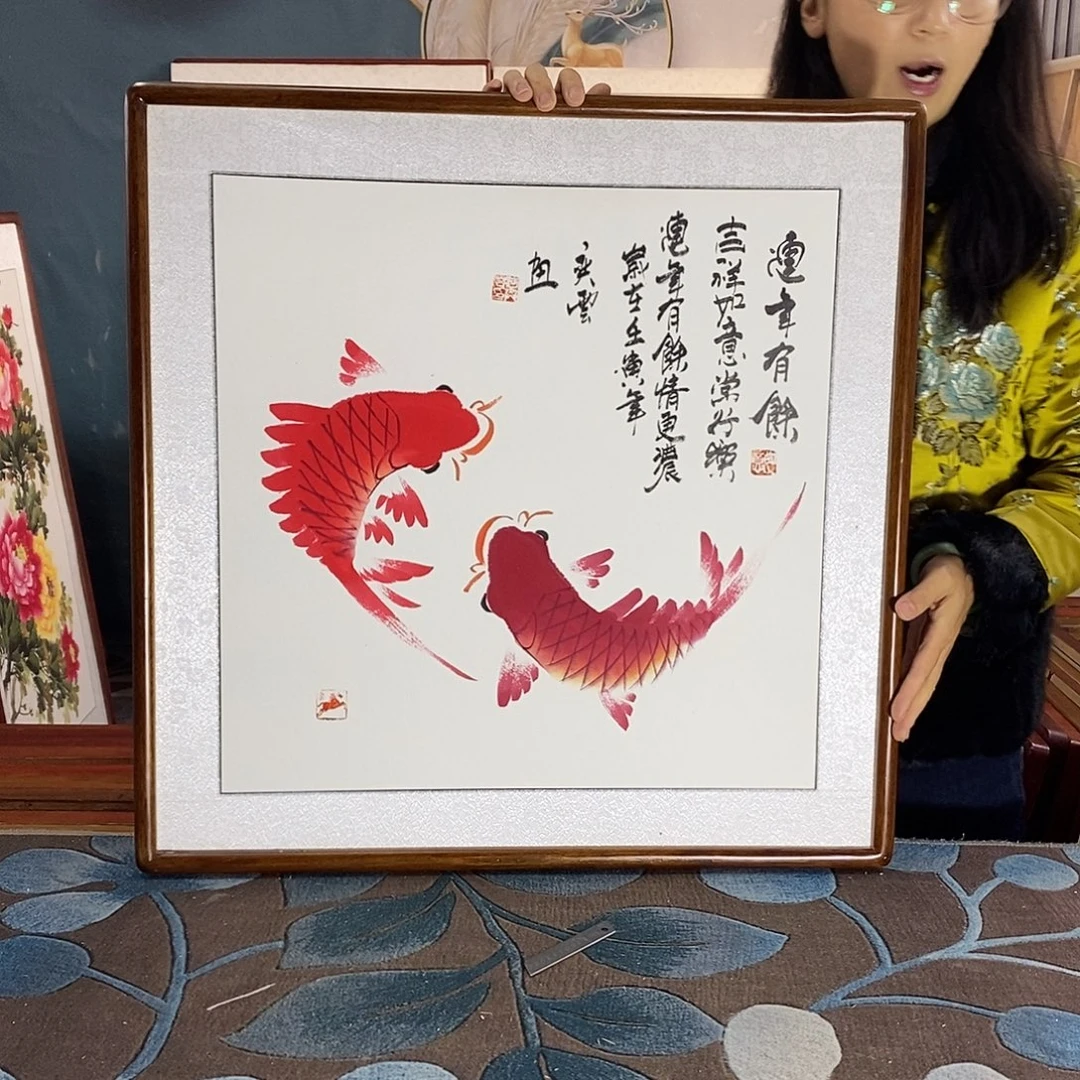 国画62✖️62手写手绘带框包邮国画作品