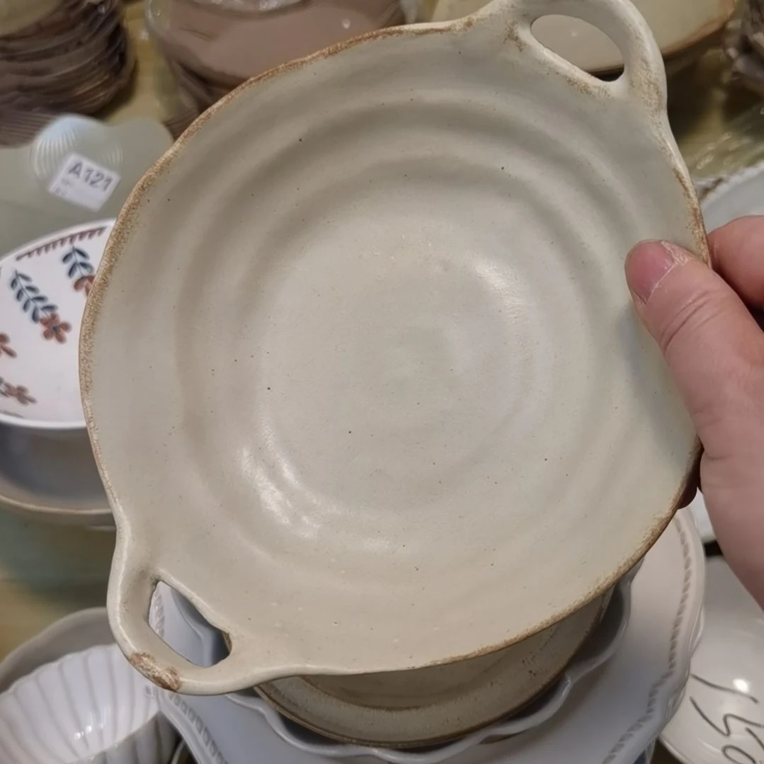 瓷片微瑕粗陶双耳两个一组