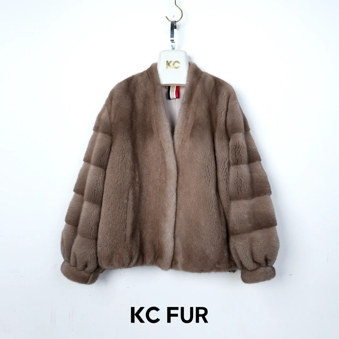 KC【天然皮草】轻奢帕斯条貂皮大衣女人生皮草进口皮草60cm-8603