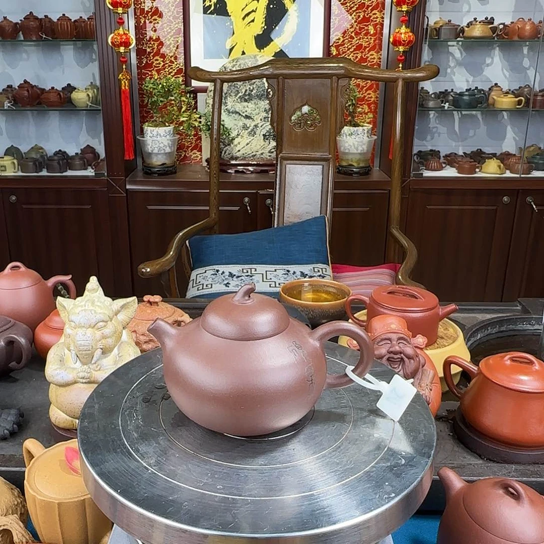 紫砂茶壶茄瓜紫泥