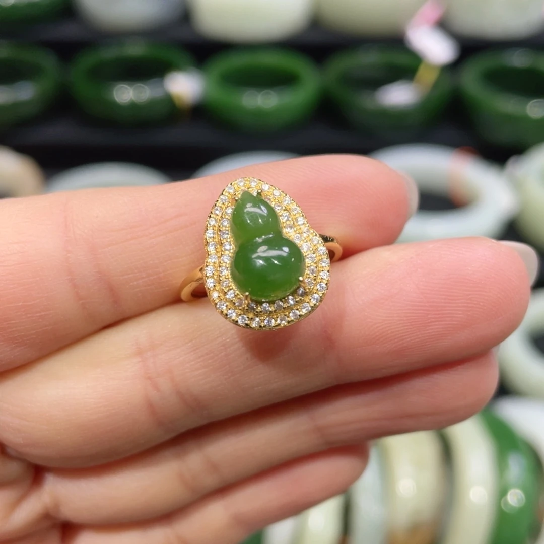 银S925镶嵌戒指和田玉