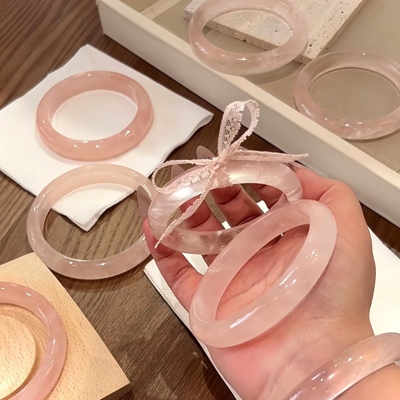 【粉晶手镯】冰透感粉水晶手镯 樱花粉氛围感 气质款 少女感