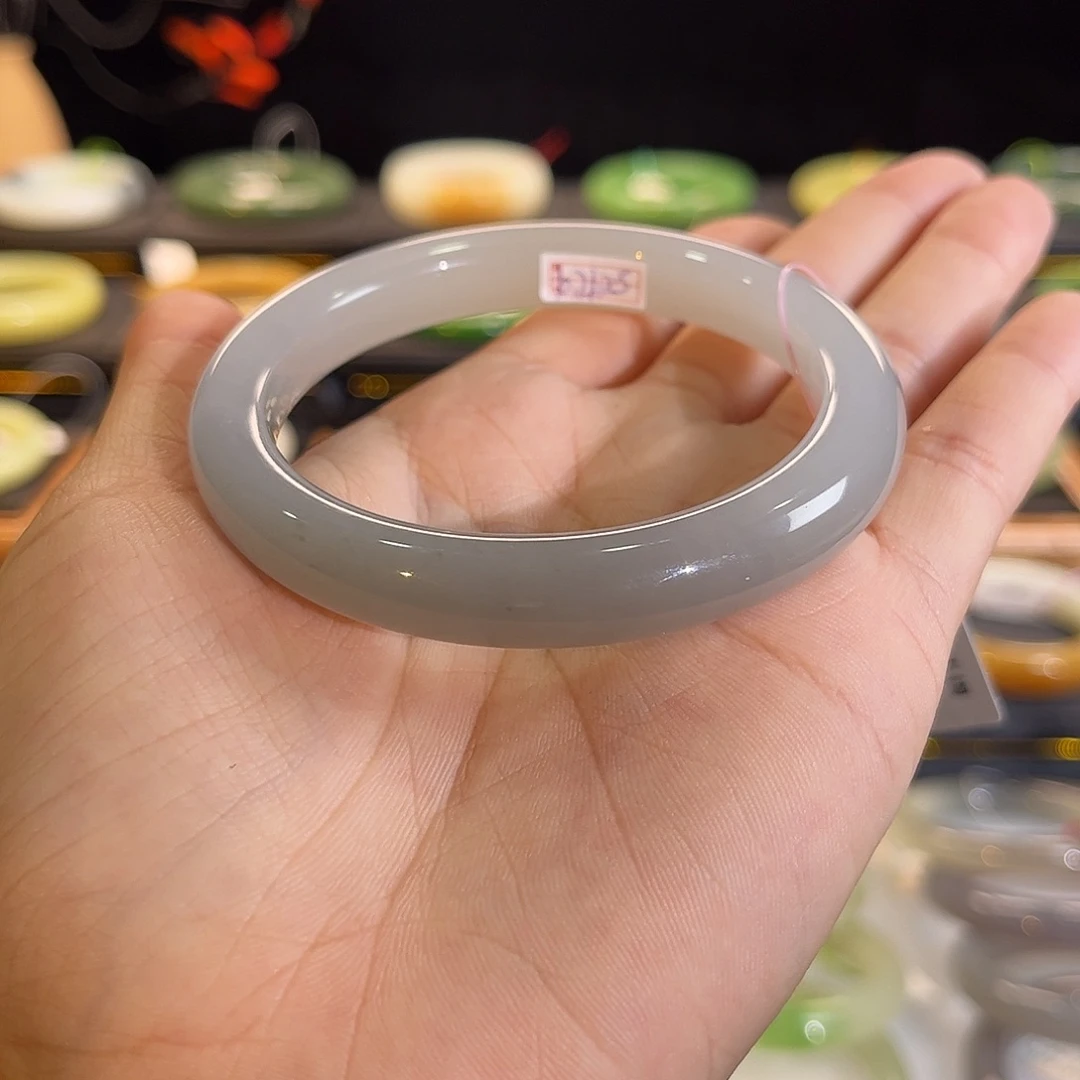 和田玉未镶嵌手镯冰胶紫