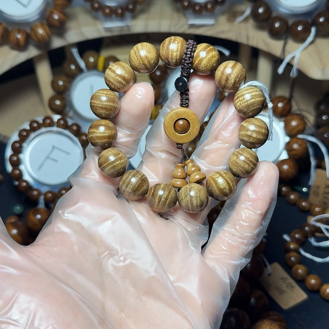 楠木（金丝楠）手串/手链黑金满水波 15