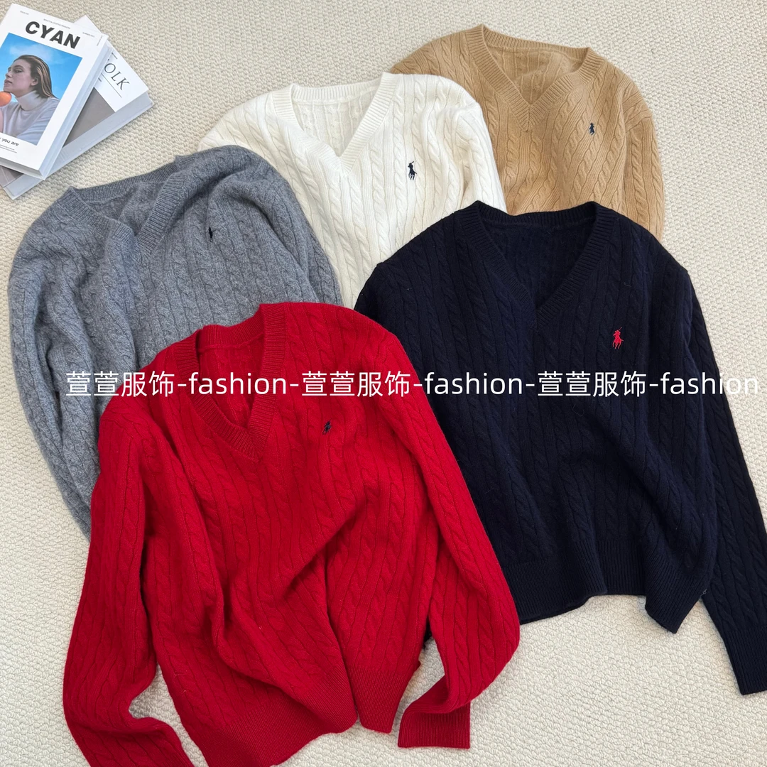 【萱萱服饰】ZZ1401冬季新款休闲柔软舒适时尚保暖百搭V领套头长袖