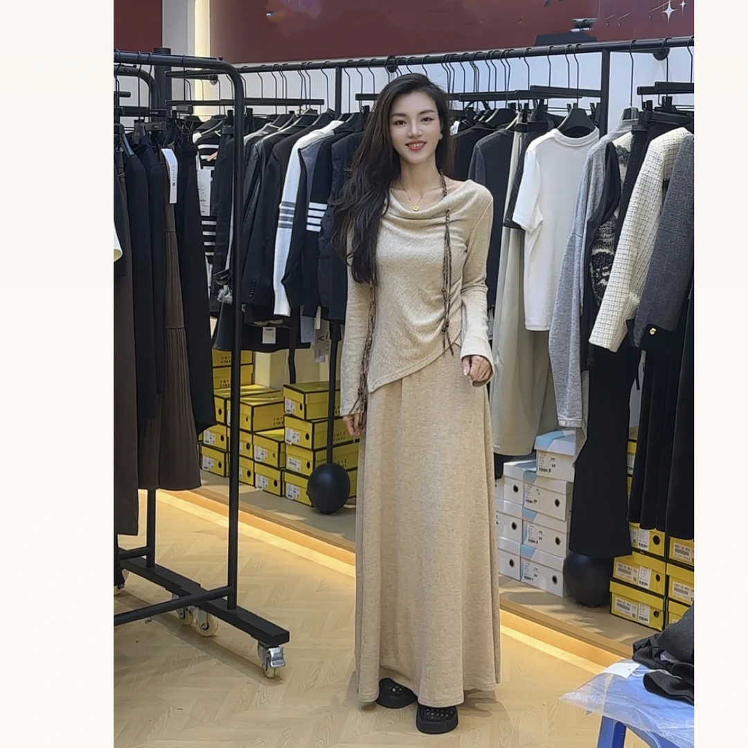 【海南简爱】D时尚气质不规则上衣搭配半身裙套装7125