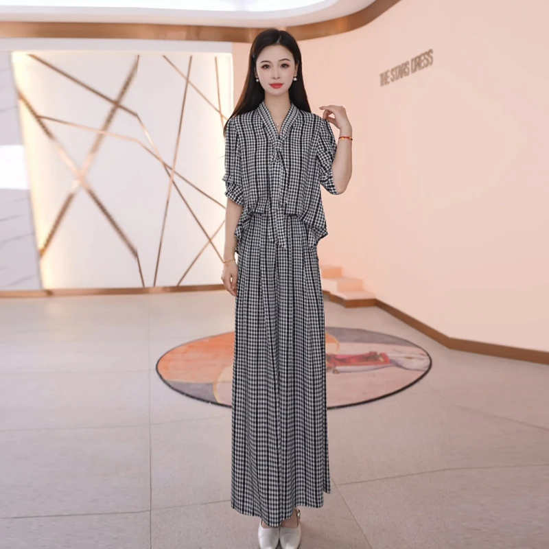 【两件套】夏季时尚女神修身洋气宽松气质休闲百搭显瘦减龄女装套裤