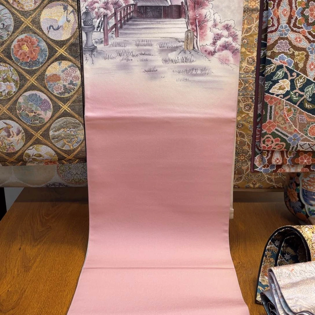 织绣景*三通手绘粉色