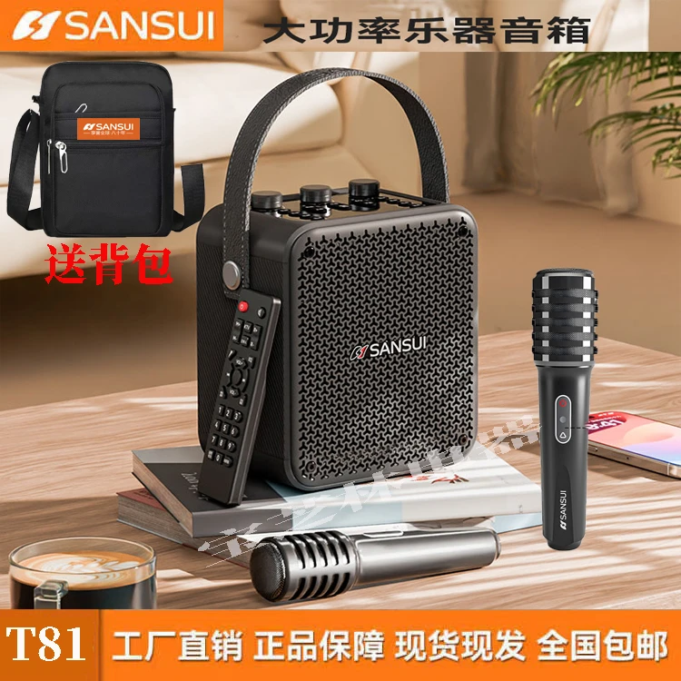 山水T81音箱低音炮多功能乐器演奏震撼唱歌娱乐广场舞音箱