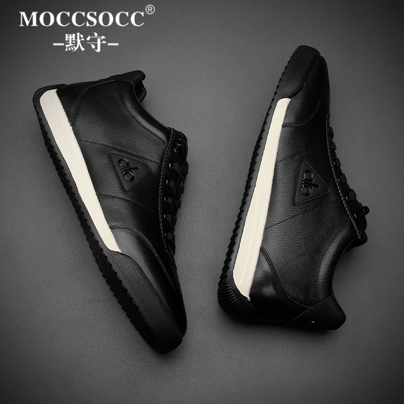 MOCCSOCC板鞋男款韩版轻奢高端男鞋保暖厚底鞋时尚百搭休闲运动鞋
