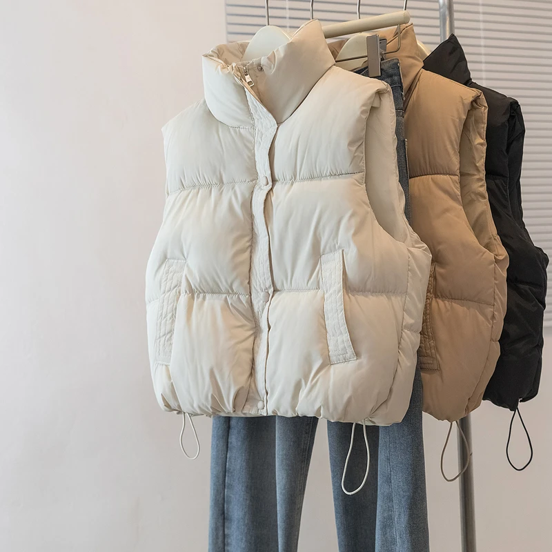 冬季2025新款立领棉服马甲外套大码女装胖mm高级宽松棉衣马夹上衣