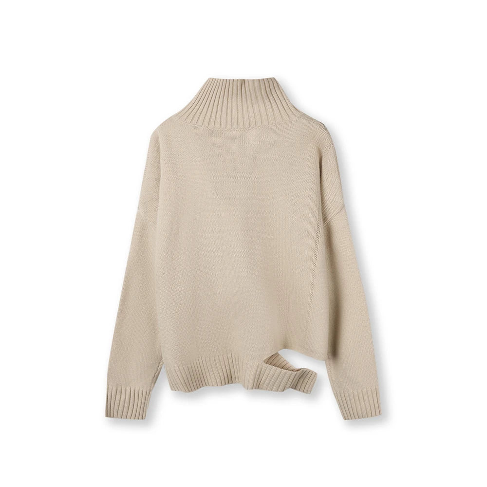 clothscenery布景高领女士套头针织毛衫