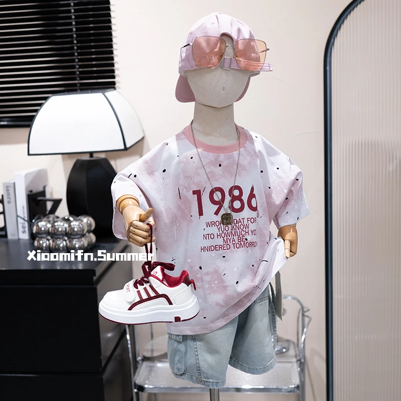 男童休闲T恤韩版2025新款夏季印花短袖上衣夏装潮洋气半袖