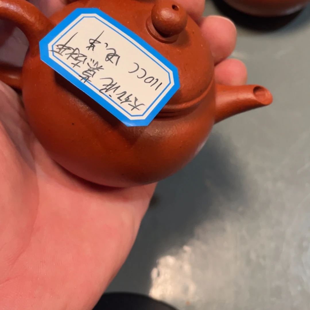 茶壶紫砂原矿，大红泥慕古水平壶，110cc