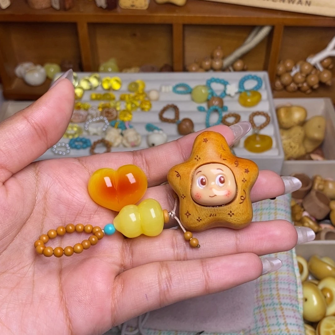 一***舟猴头核桃吊坠二代心 菱镁矿葫芦滴流 星星玩家