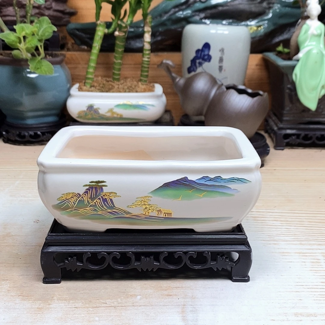 紫砂花盆陶瓷艺术作品欣赏