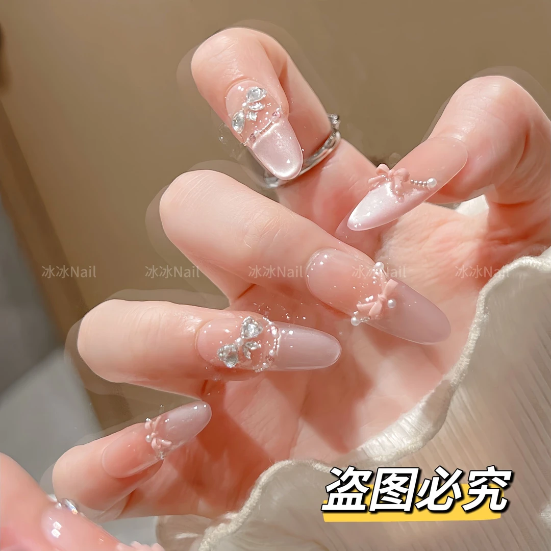 【蝴蝶少女】时尚清新纯欲高级感成品美甲穿戴式手工穿戴甲