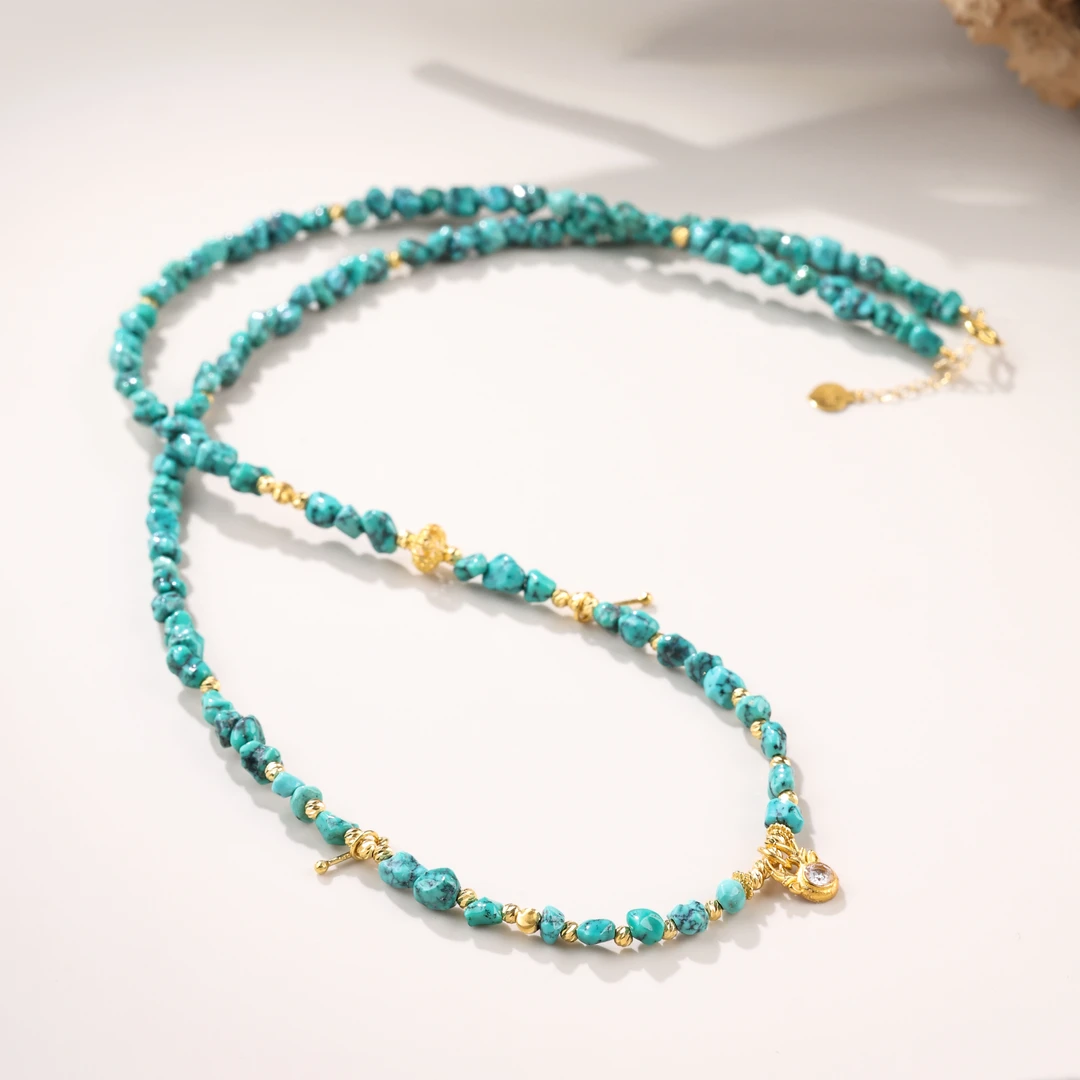 【举石优选】H0525-S3793-66绿松石项链18k(一件/约2-3mm）H