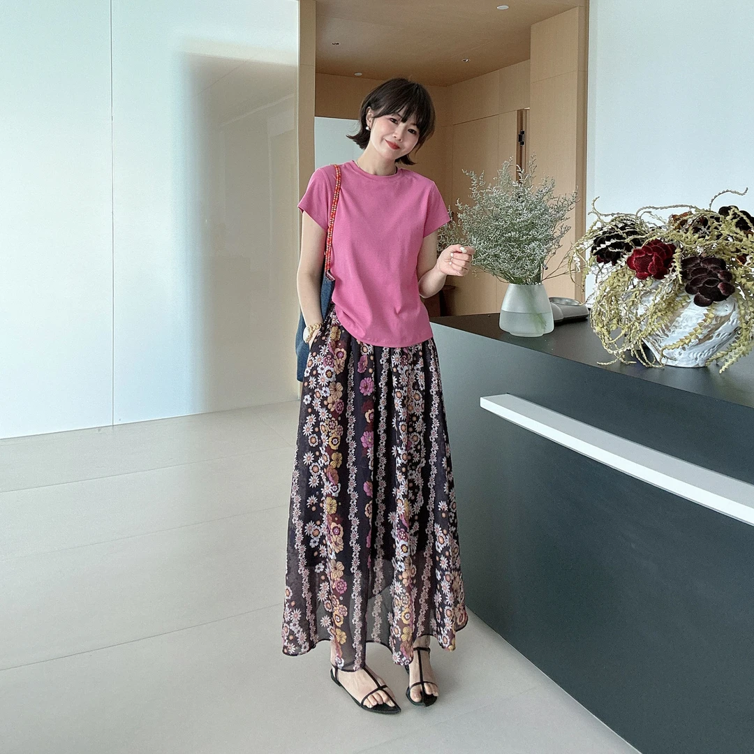 法式复古民族风气质优雅半身裙A字裙