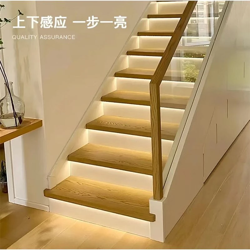 PLC网红楼梯踏步灯感应灯免布线楼梯踏步灯总线led智能梯步灯条