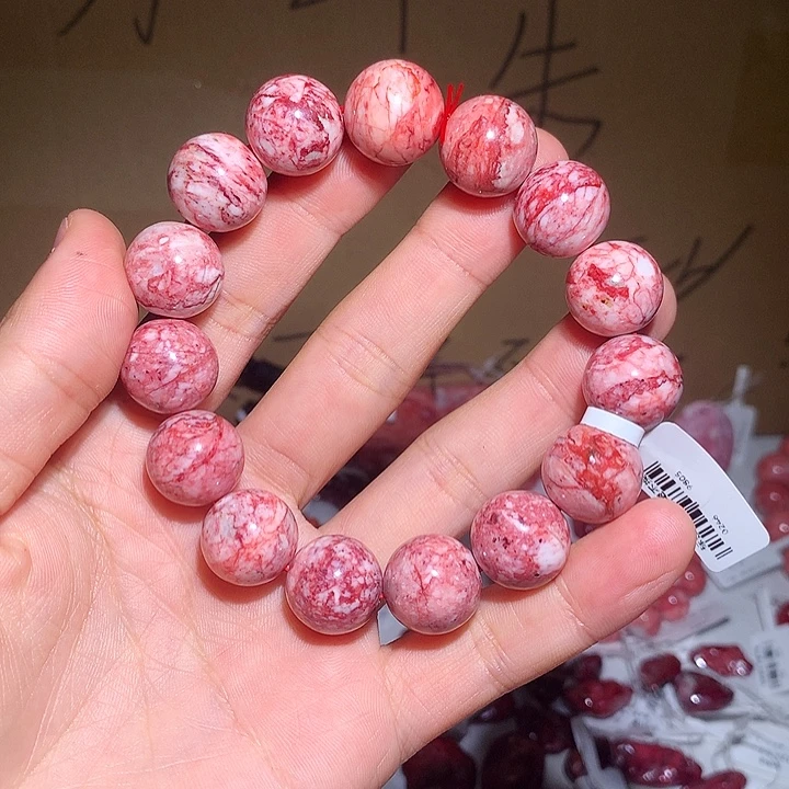 天然辰砂原石手串