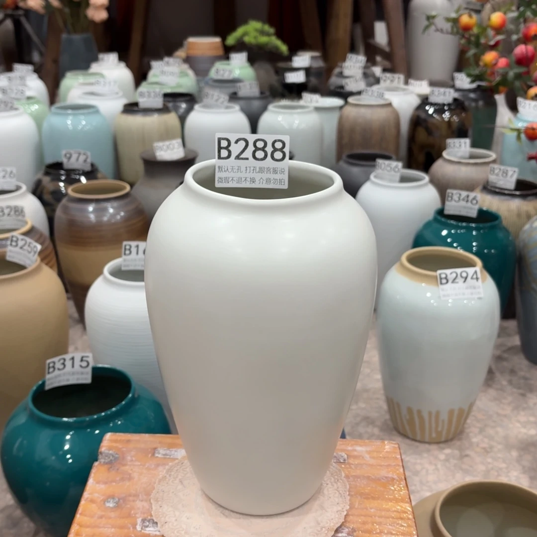 摆件陶瑕疵288 景德镇陶瓷花瓶高27口9.5