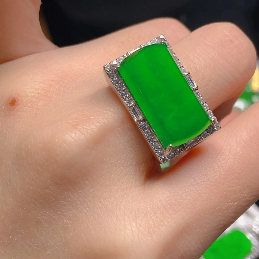 翡翠银S925镶嵌吊坠(不含链)