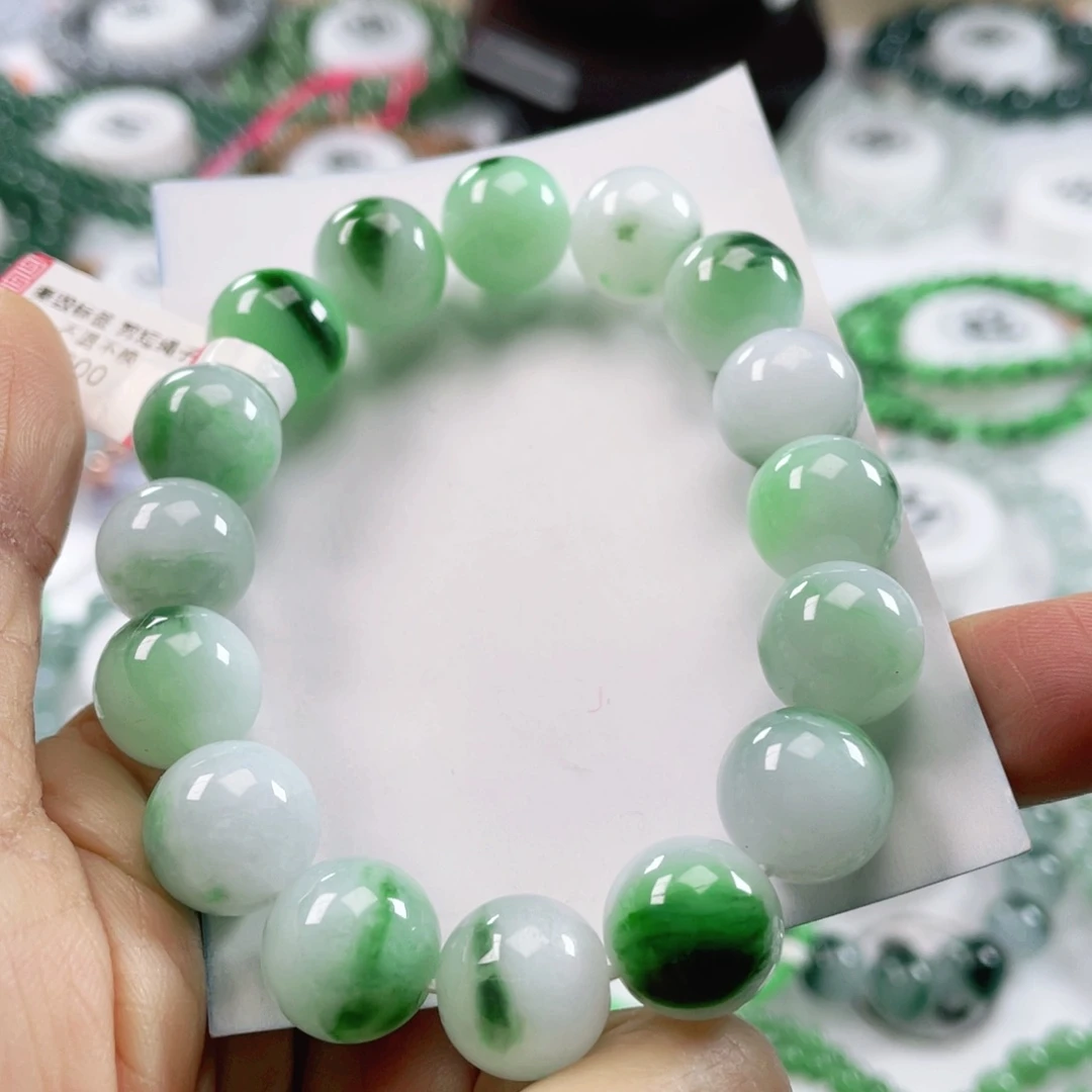 翡翠戒指未镶嵌天然翡翠手串12.8mm