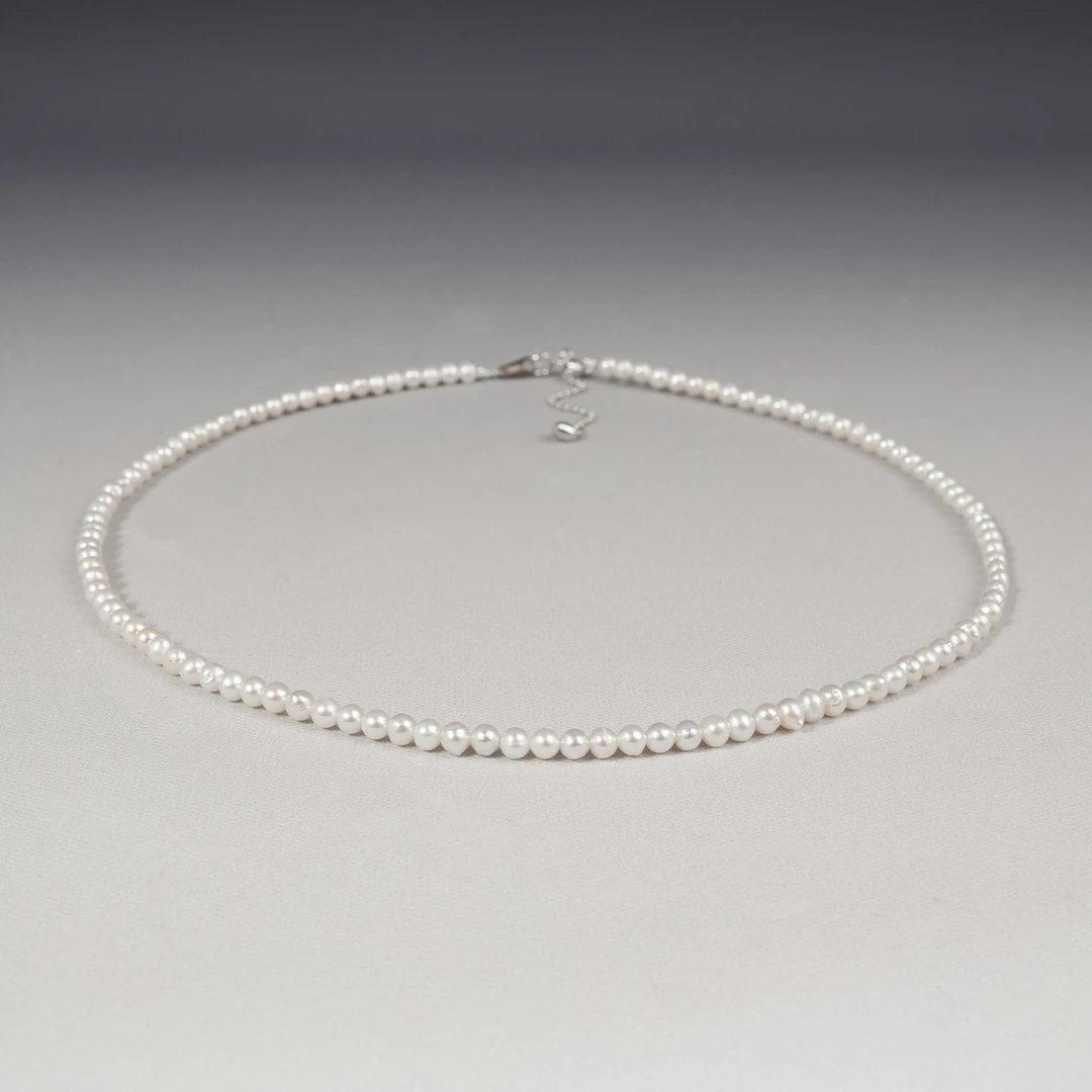 3.5-4.5mm 曲缘 HY006 淡水珍珠项链小米珠baby珠精致简约