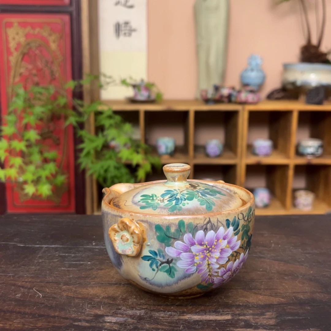 柴烧纯手工手绘陶瓷