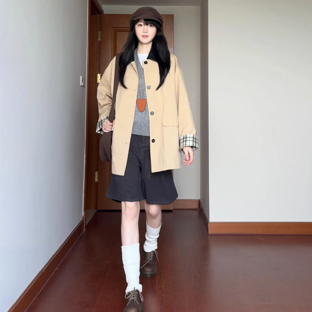 设计感小个子英伦风短外套女早秋2025新款百搭休闲棒球服夹克上衣